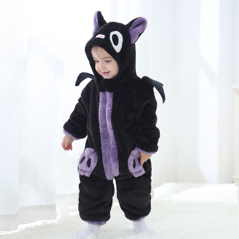 Newborn Baby Black Purple Cat  - Cotton Baby Onesies Zipper ulasan dan harga