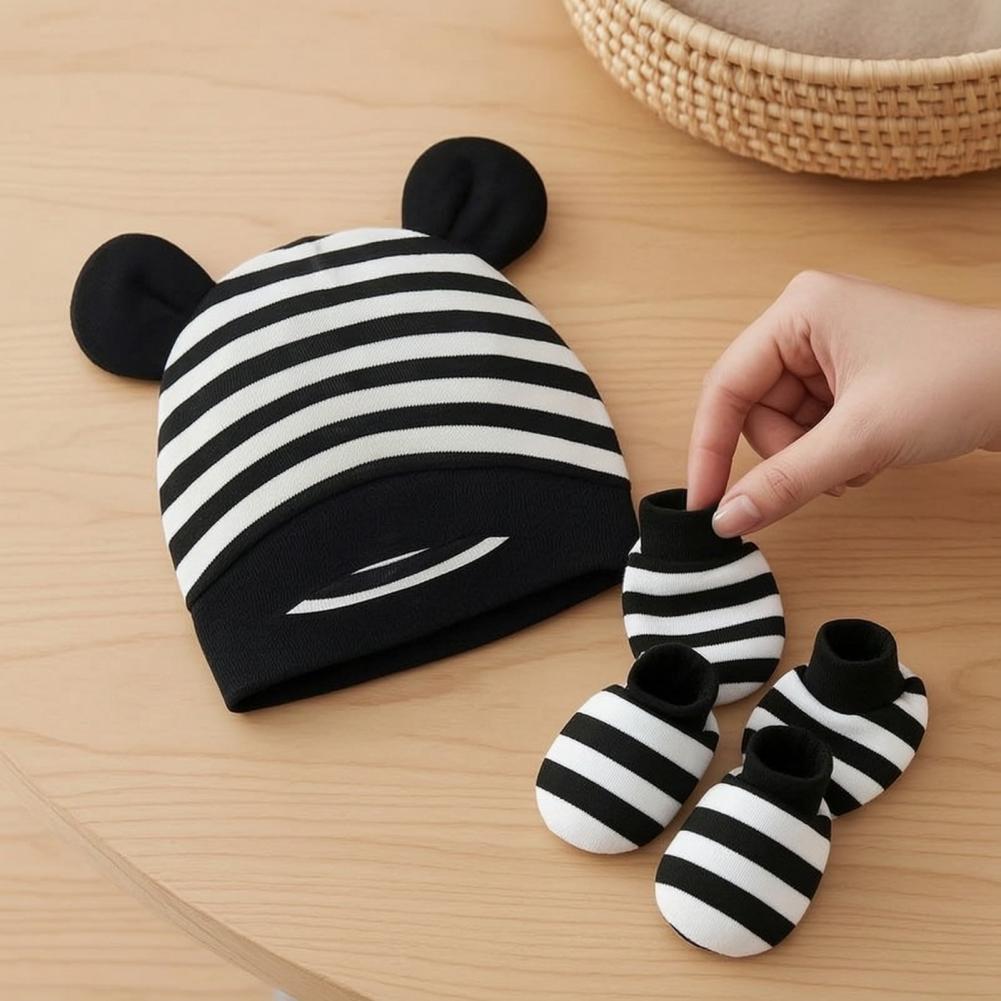 Baby Scratch Mittens Booties N - Infant Beanie Hat With Ears ulasan dan harga