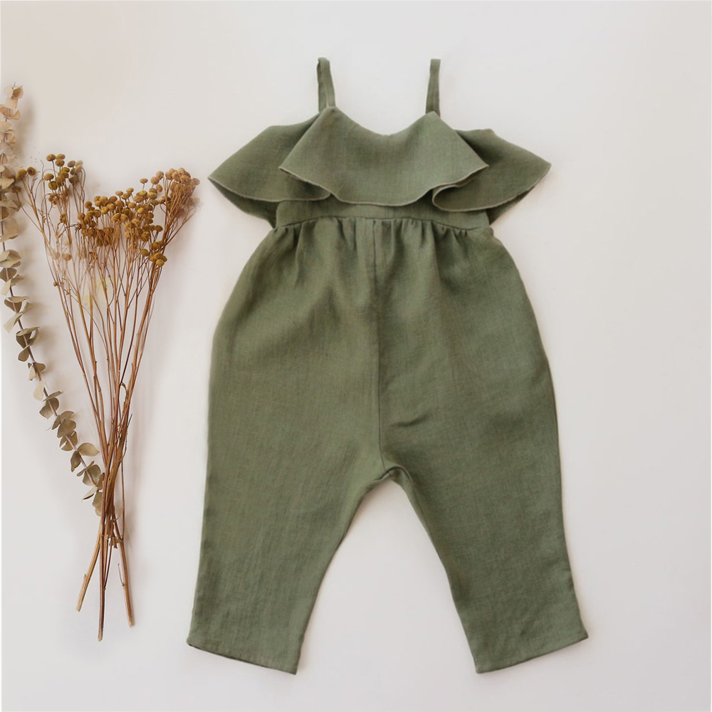 Baby Girl Summer Clothes Baby  - Baby Summer Linen Sleeveless Jumpsuit ulasan dan harga