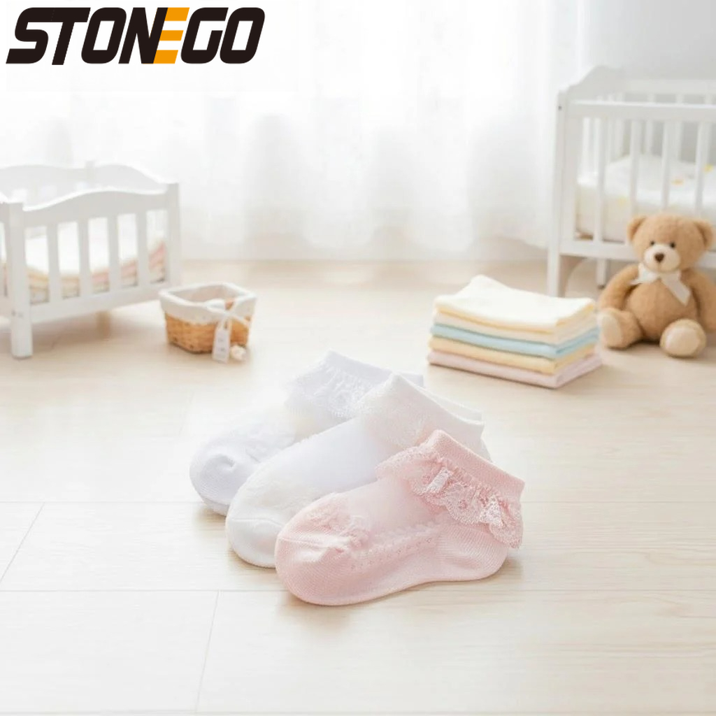 Cute Lace Floral Net Baby Sock - Unisex Baby Socks Non Slip ulasan dan harga