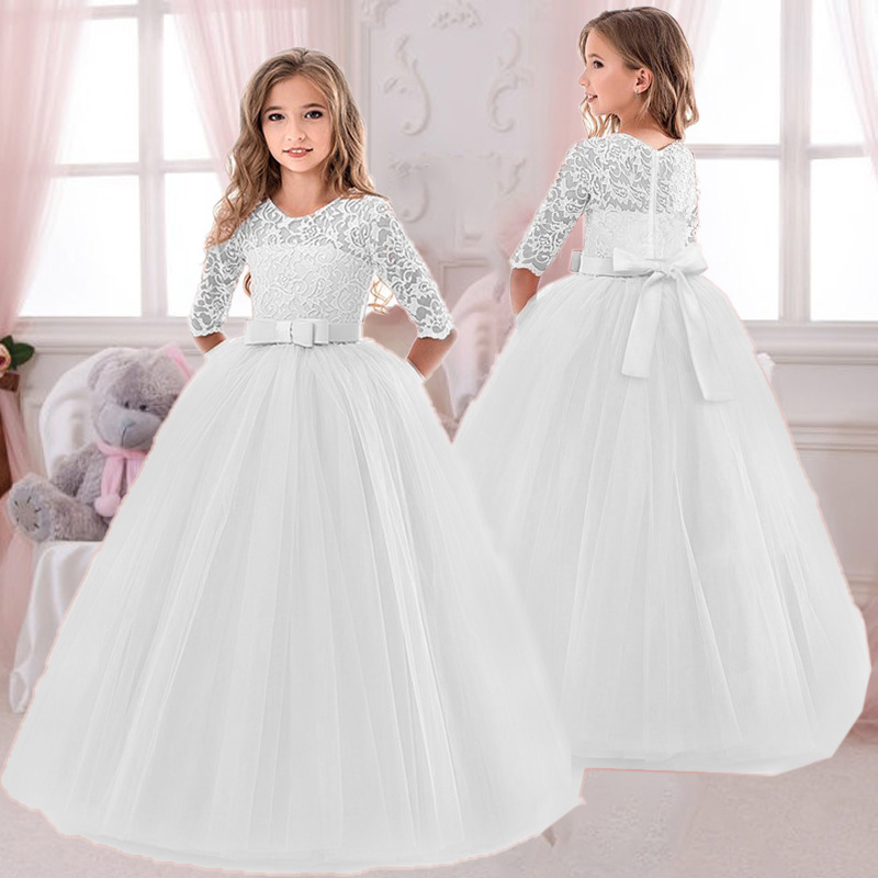 Girls Lace Embroidered Bow Pri - Toddler Girl Tulle Party Dress ulasan dan harga